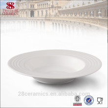 Plaque à soupe de bonne qualité, Assiette à soupe en céramique blanche, Vaisselle pour Hôtel et restaurant